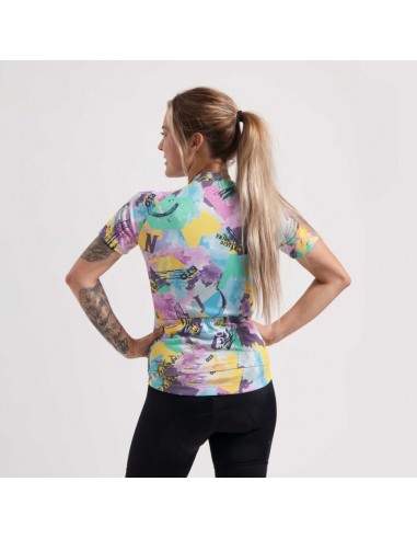 Maillot vélo femme Rogelli Vintage Jaune Vert