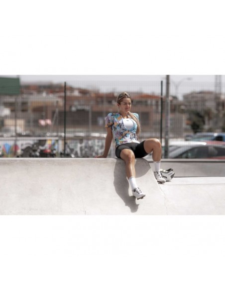 Maillot vélo femme Rogelli Vintage Jaune Vert