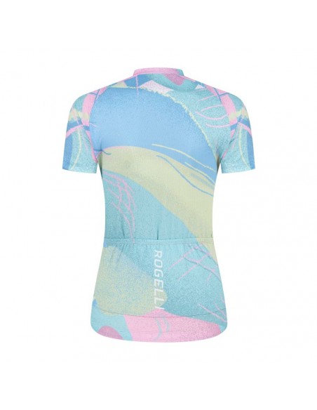 Maillot vélo femme Rogelli Vintage Bleu Rose
