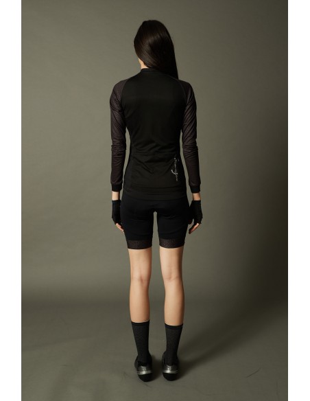 Maillot vélo femme manches longues Fashion Lab RH+ Noir Ecailles
