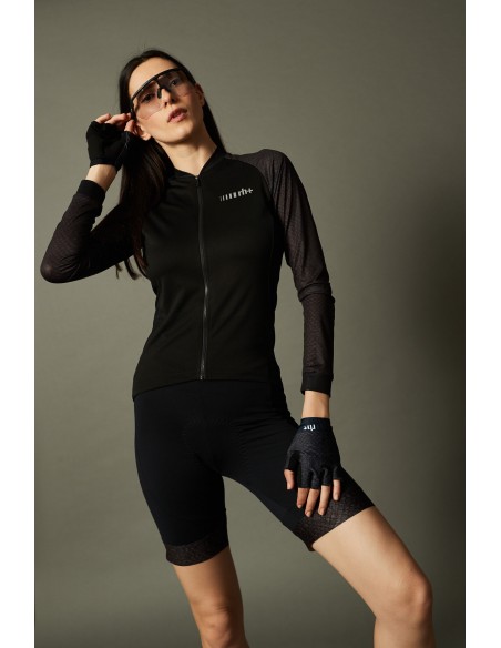 Maillot vélo femme manches longues Fashion Lab RH+ Noir Ecailles