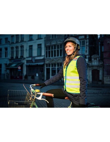 Gilet réfléchissant vélo femme Wowow Lucy jaune fluo