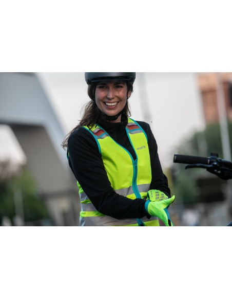 Gilet réfléchissant vélo femme Wowow Lucy jaune fluo