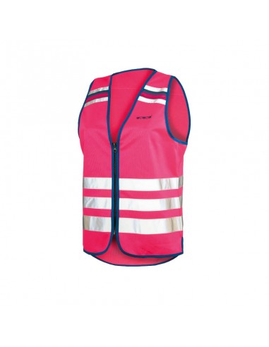 Gilet réfléchissant vélo femme Wowow Lucy rose fluo