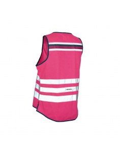 Gilet réfléchissant vélo femme Wowow Lucy rose fluo 2