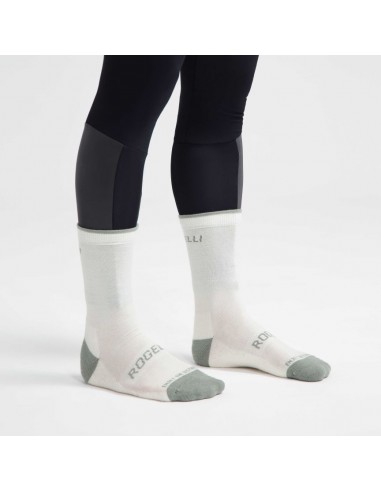 Chaussettes Vélo femme beige et vertes en...