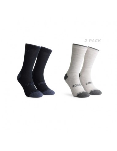 Chaussettes Vélo femme bleues et grises en Merino Rogelli lot de 2