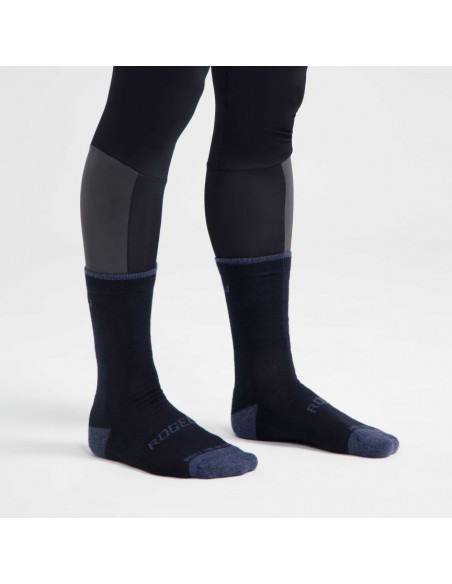 Chaussettes Vélo femme bleues et grises en Merino Rogelli lot de 2