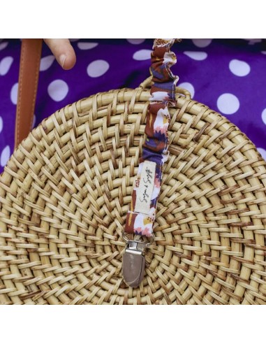 Attache jupe vélo fleur bordeau bleu