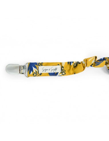 Attache jupe vélo jaune fleurs