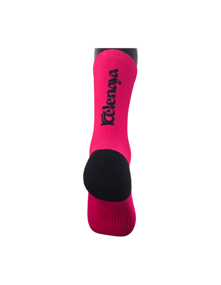 Chaussettes vélo femme rose vif Kelenaya