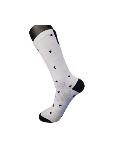 Chaussettes vélo femme coeurs noirs Kelenaya