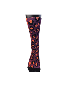 Chaussettes vélo femme leopard violet Kelenaya 2